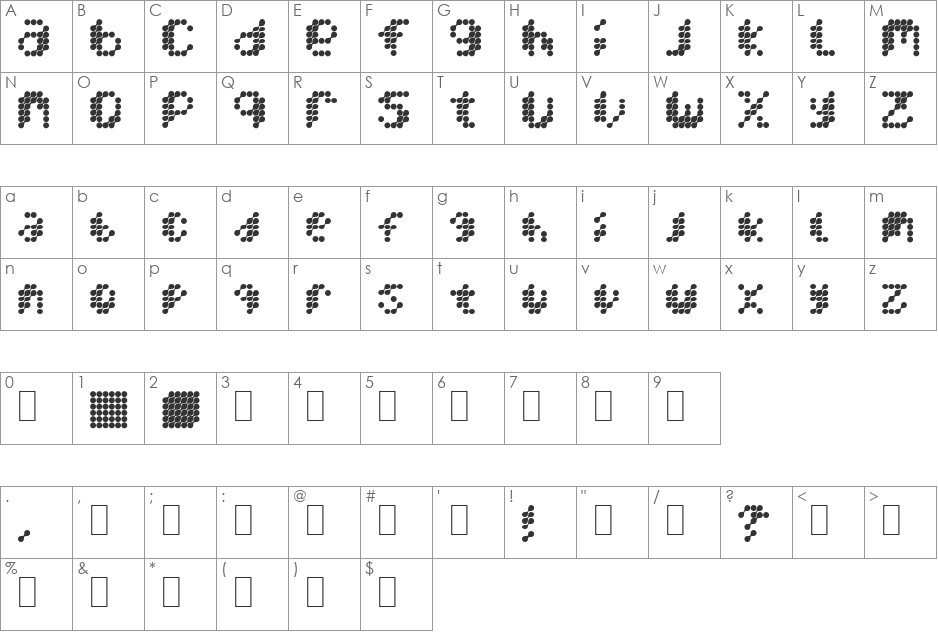 Mercury Blob font character map preview