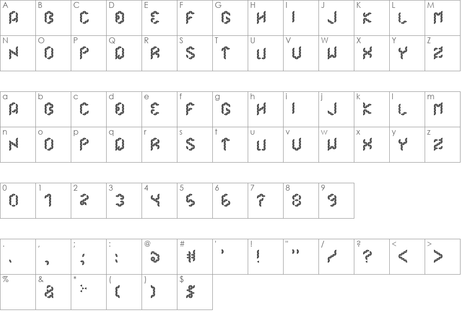 Merkur font character map preview