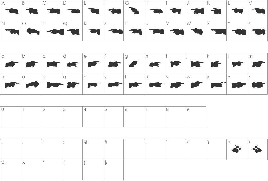 Mesa Pointe Fill font character map preview