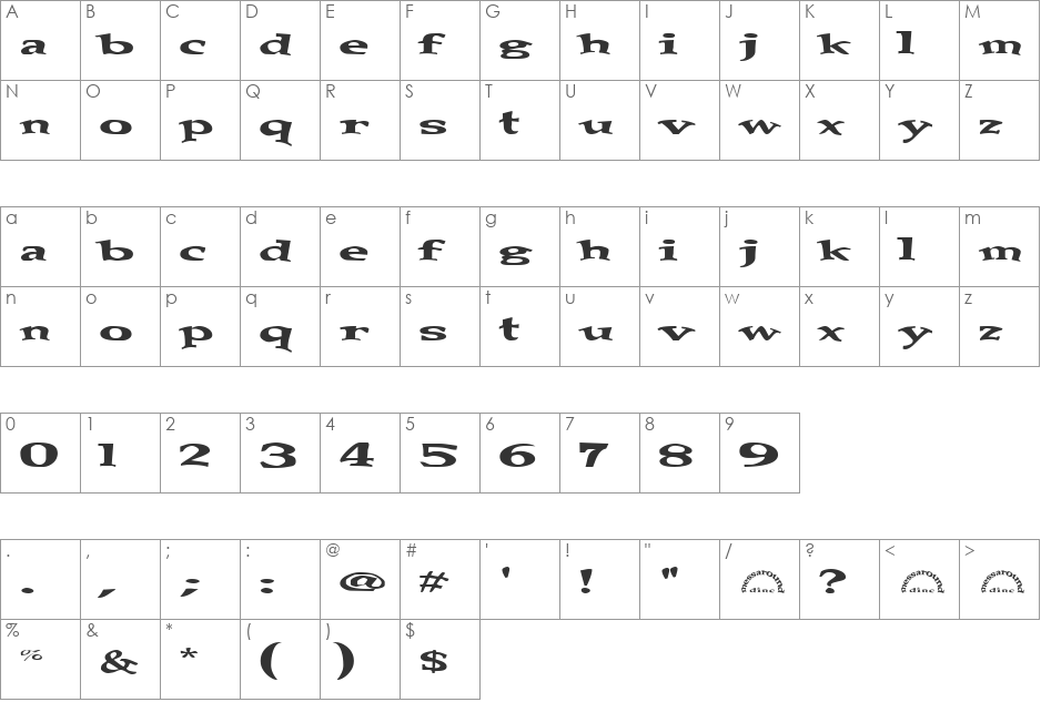 messaround font character map preview