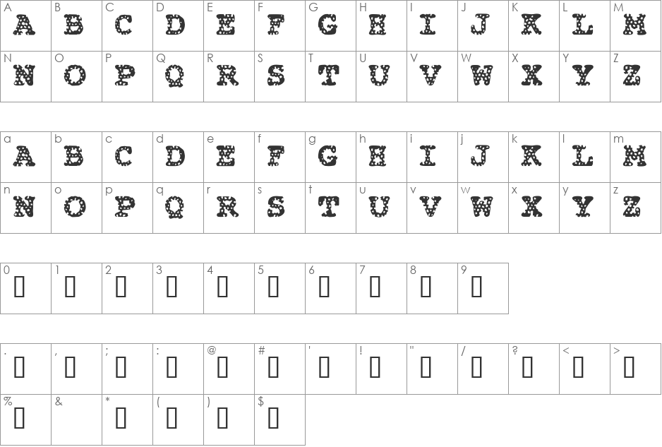 Messed up font character map preview