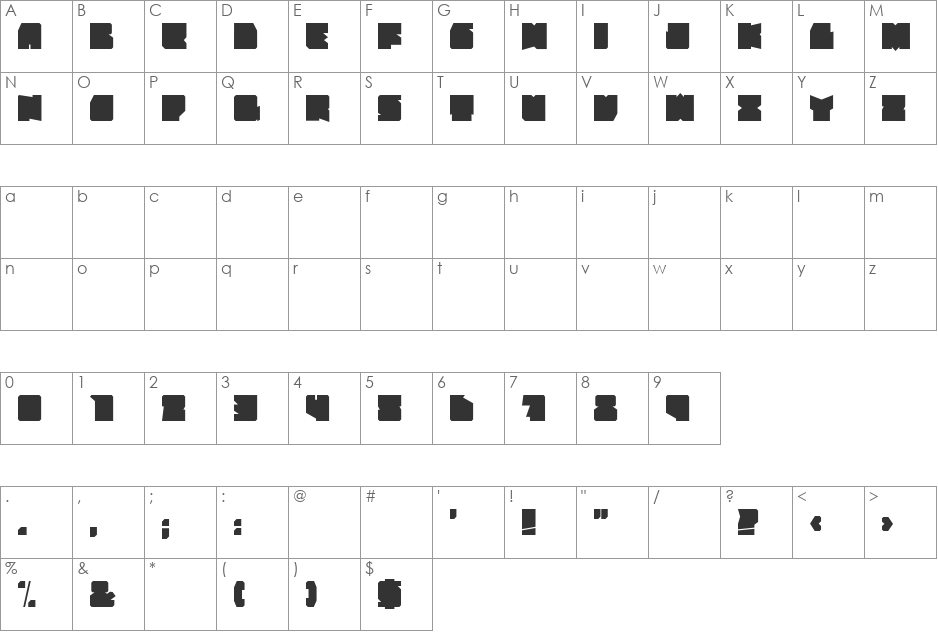 Metal font character map preview
