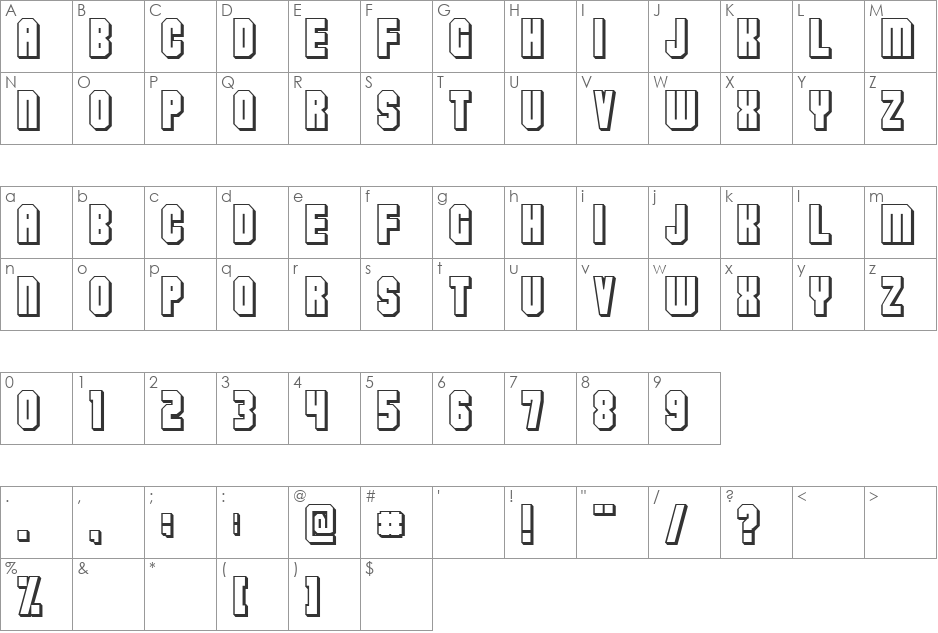 Metal blade font character map preview