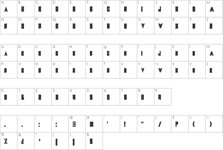 Metal Font font character map preview