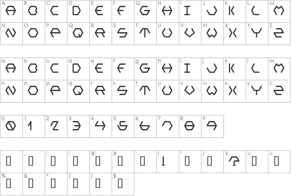 Metal On Metal font character map preview