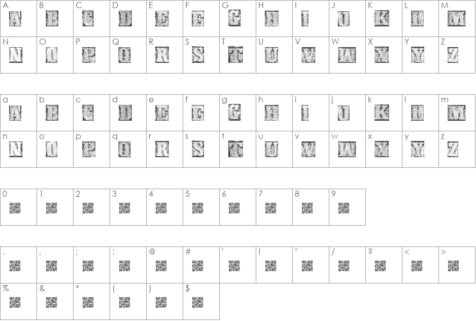 MetalblockDelta font character map preview