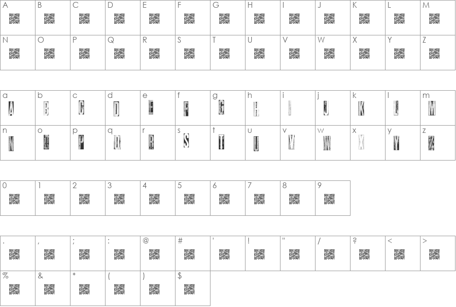 metalblocktango font character map preview