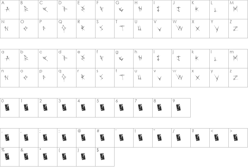 MetalChakra font character map preview
