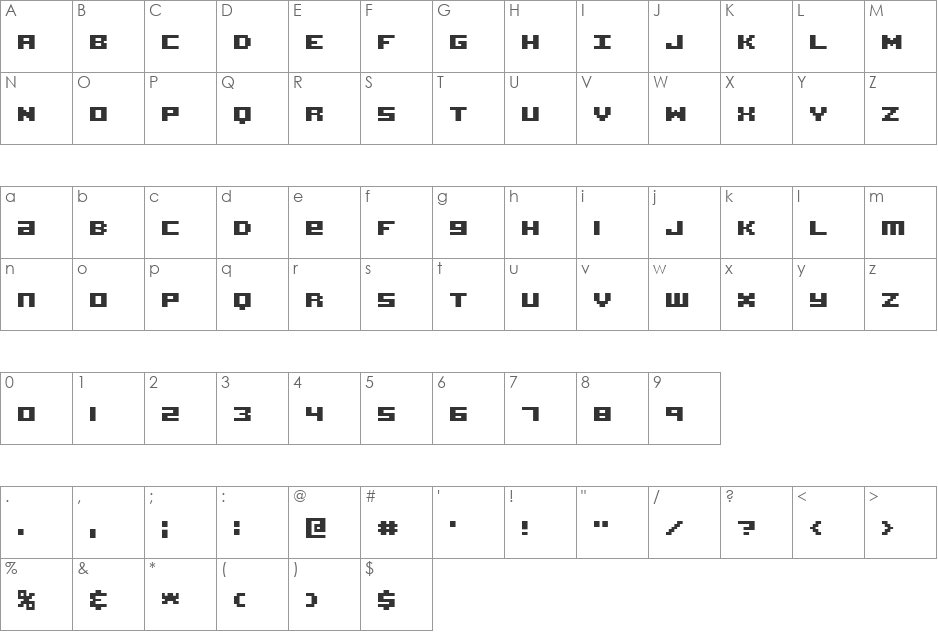 Acknowledge TT (BRK) font character map preview