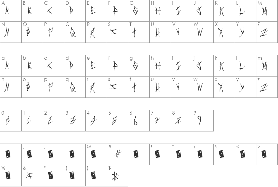 MetalShow font character map preview