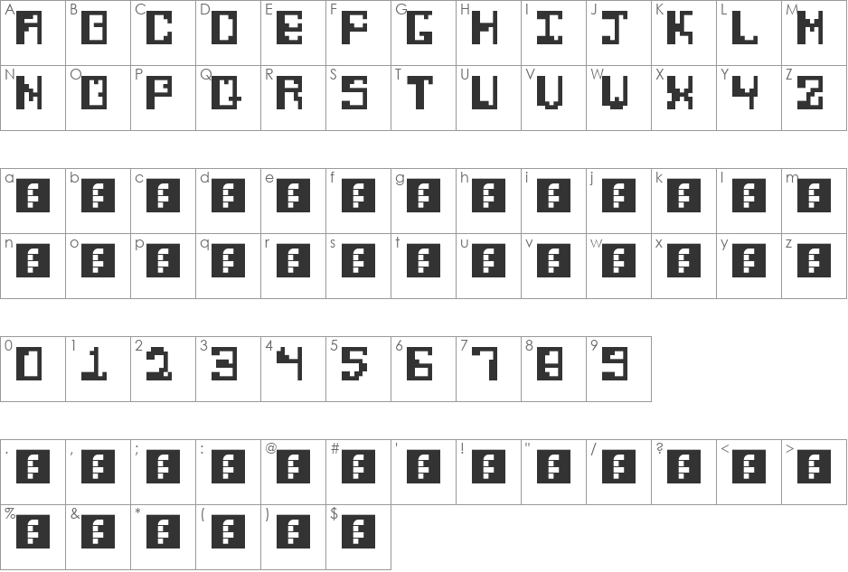 METRIME font character map preview
