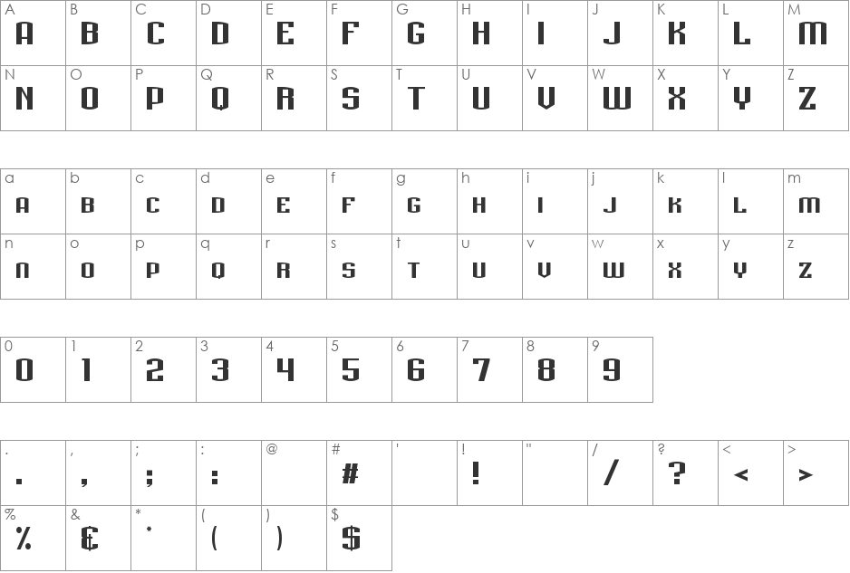 Metriqs font character map preview