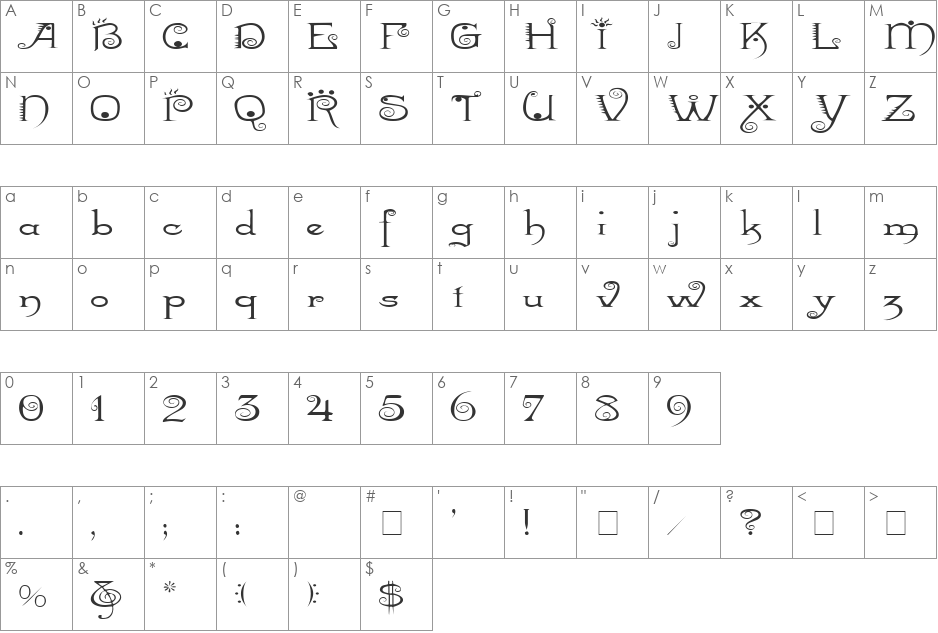 MexacaliExtended font character map preview