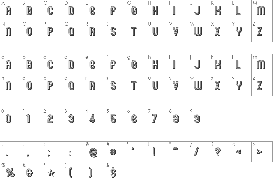 Mexcellent font character map preview