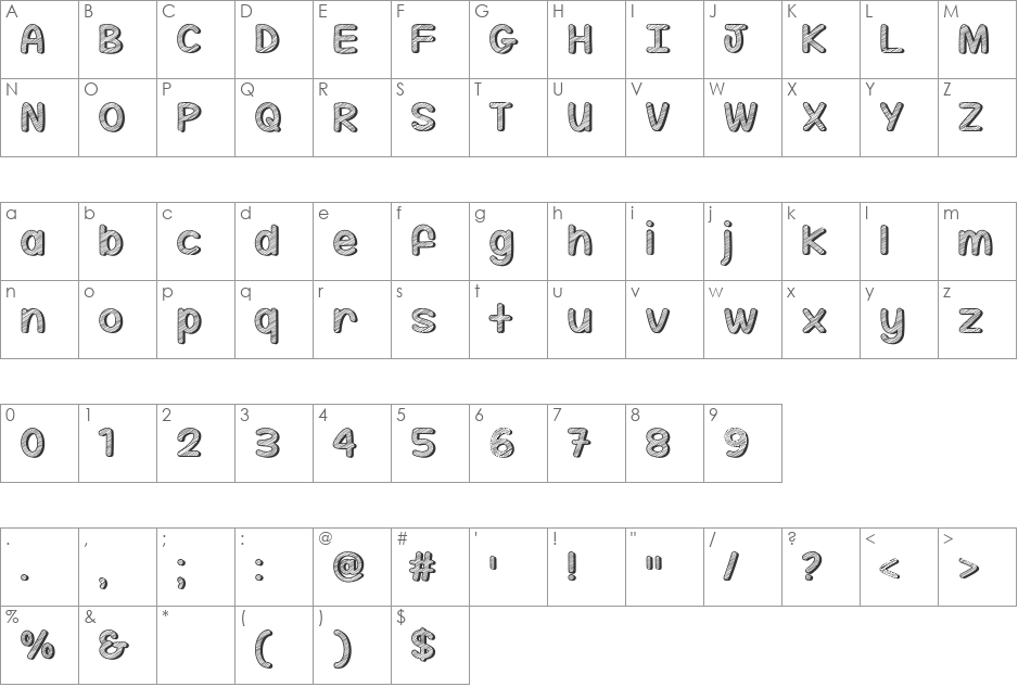 Mf Sippin On Sunshine font character map preview