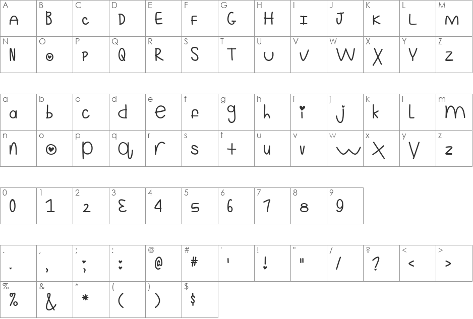 Mf Still Kinda Ridiculous font character map preview