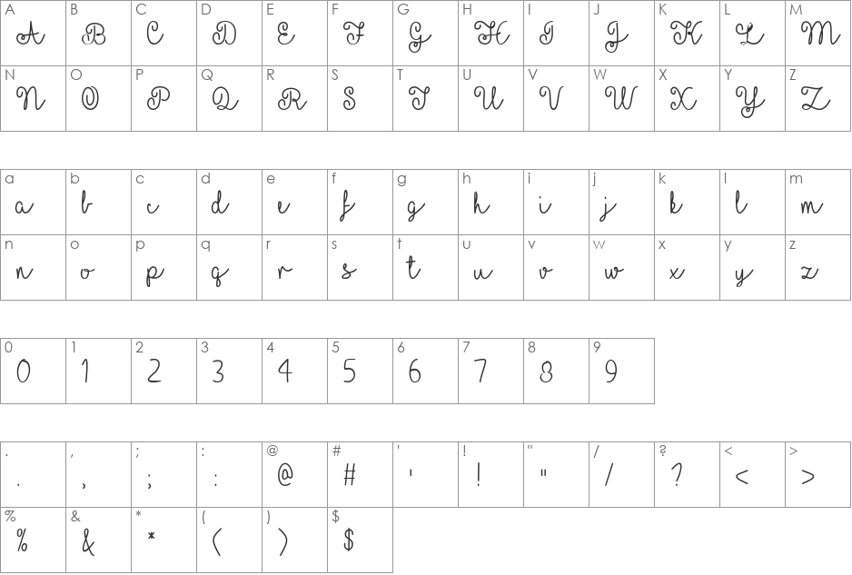 Mf Yellow Butterflies font character map preview