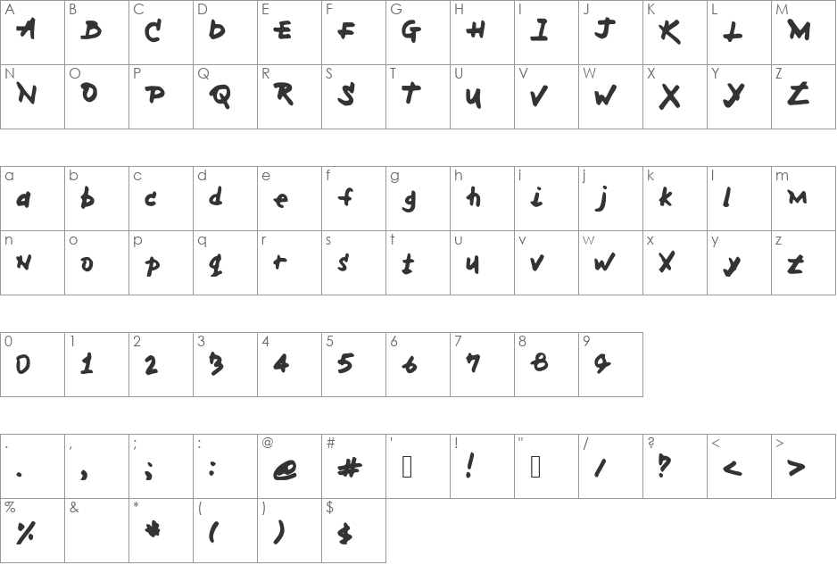 MH_Font font character map preview
