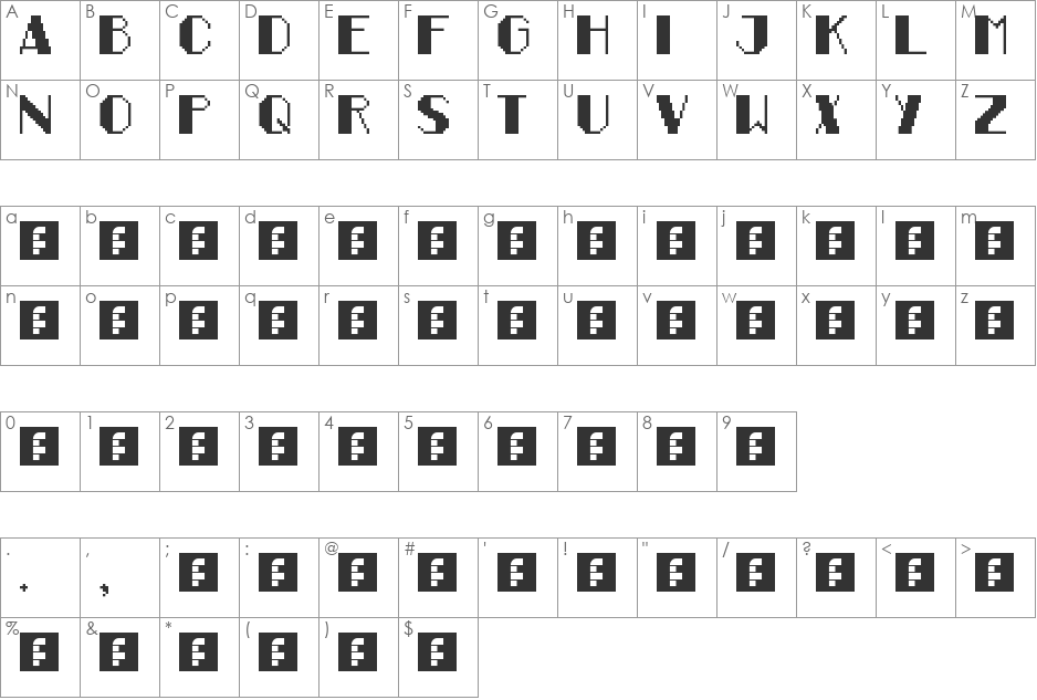 miagan font character map preview