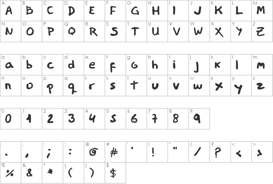 MiauroSans font character map preview