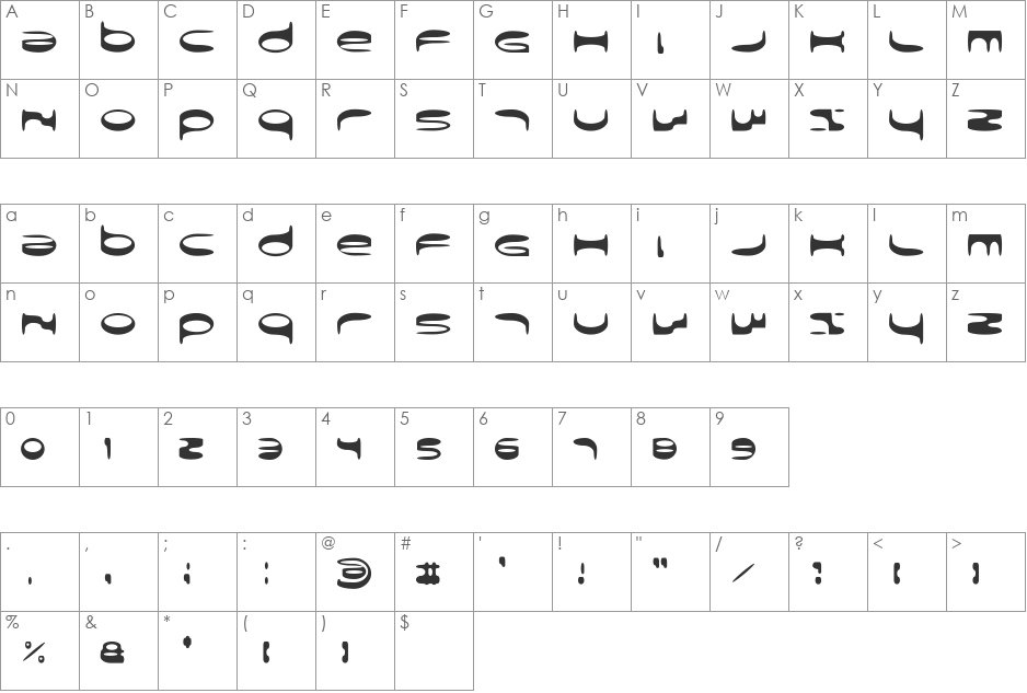 Michel font character map preview