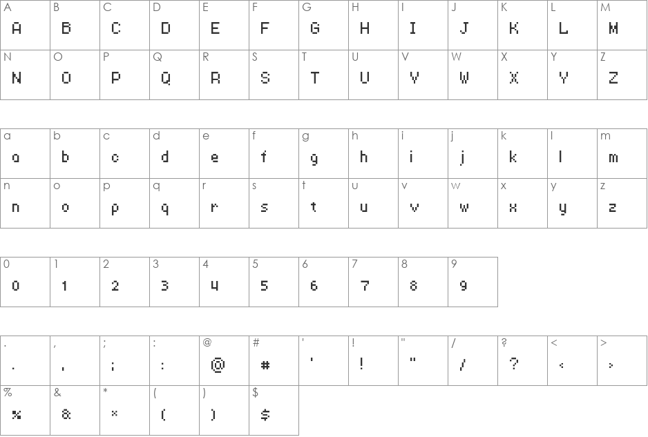 michel_b5 font character map preview