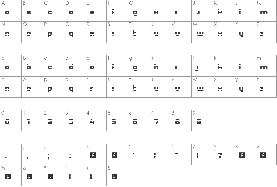 michel_tempo font character map preview