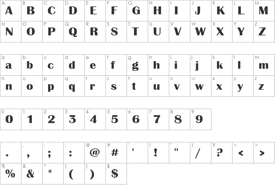 a_AlbionicExp font character map preview