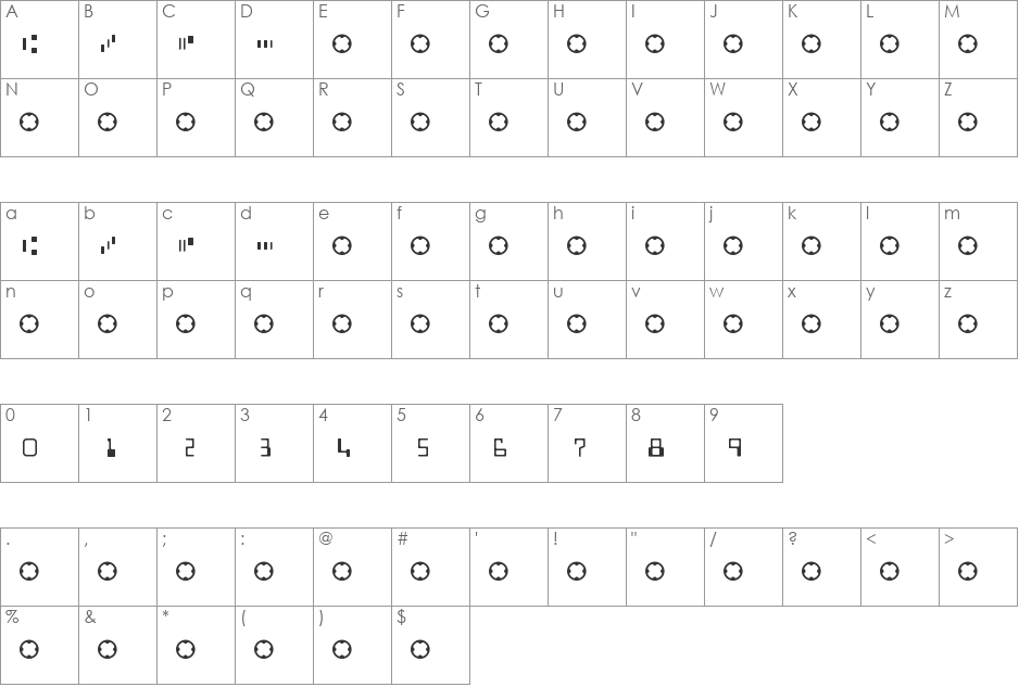 MICR EMICREn font character map preview
