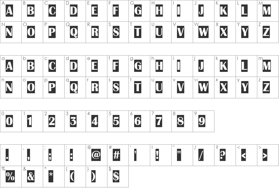 a_AlbionicTitulCm font character map preview