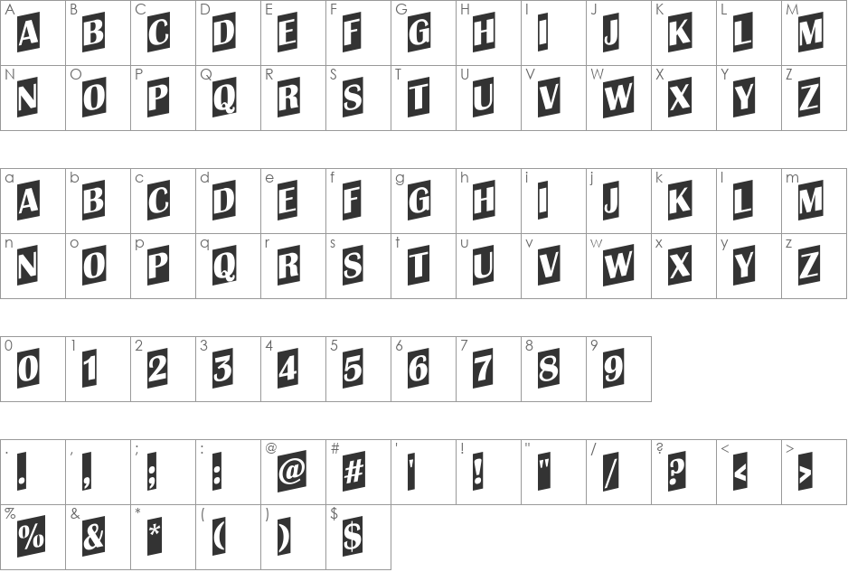 a_AlbionicTitulCmUp font character map preview