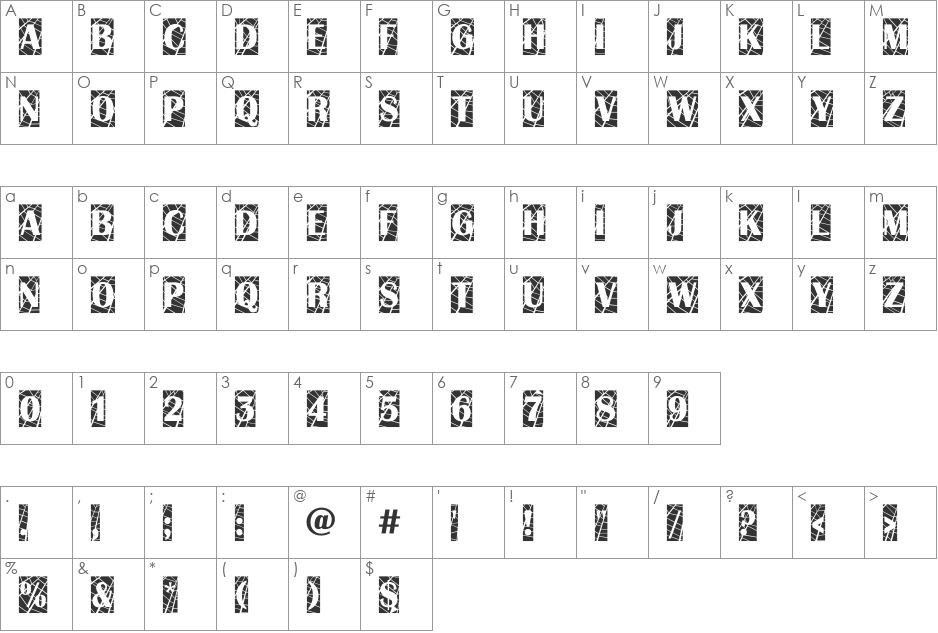 a_AlbionicTitulCmWb font character map preview