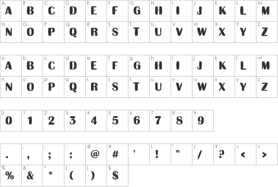 a_AlbionicTitulInfl font character map preview