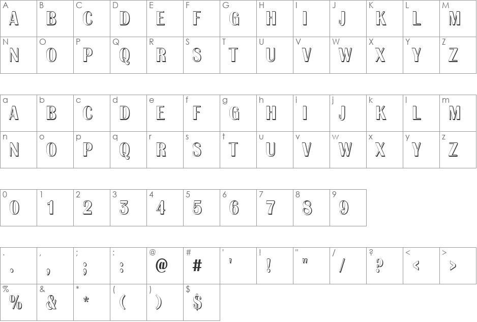 a_AlbionicTitulNrSh font character map preview