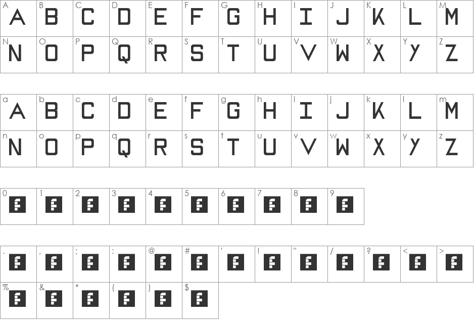 MIKE font character map preview