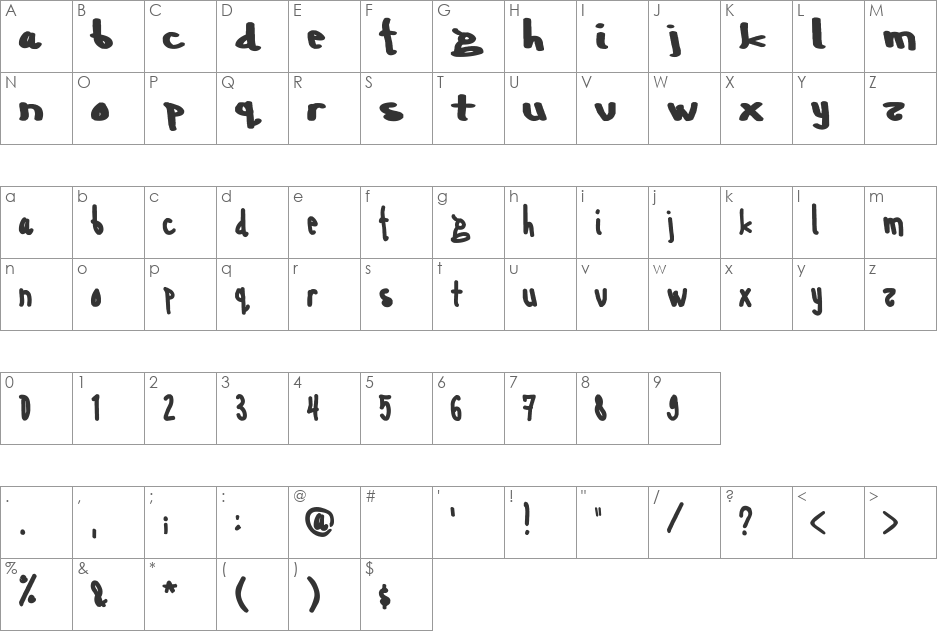 Mike Brychkovsky font character map preview