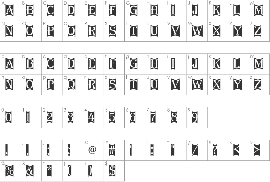 a_AlgeriusCmFtz1 font character map preview