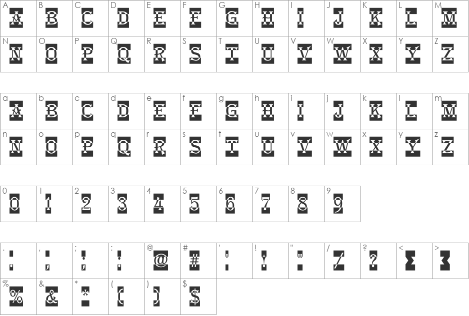 a_AlgeriusNrDcCm font character map preview