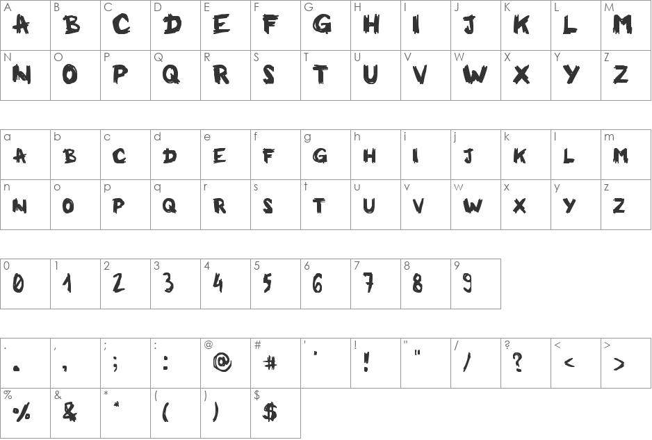 Milkman Conspiracy font character map preview