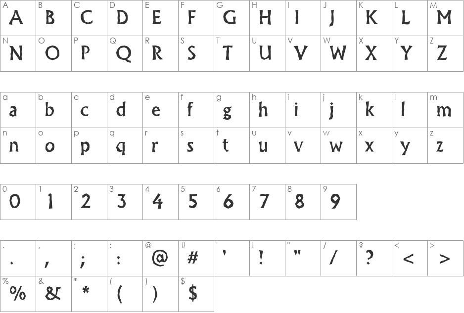 a_AlgidusBrk font character map preview