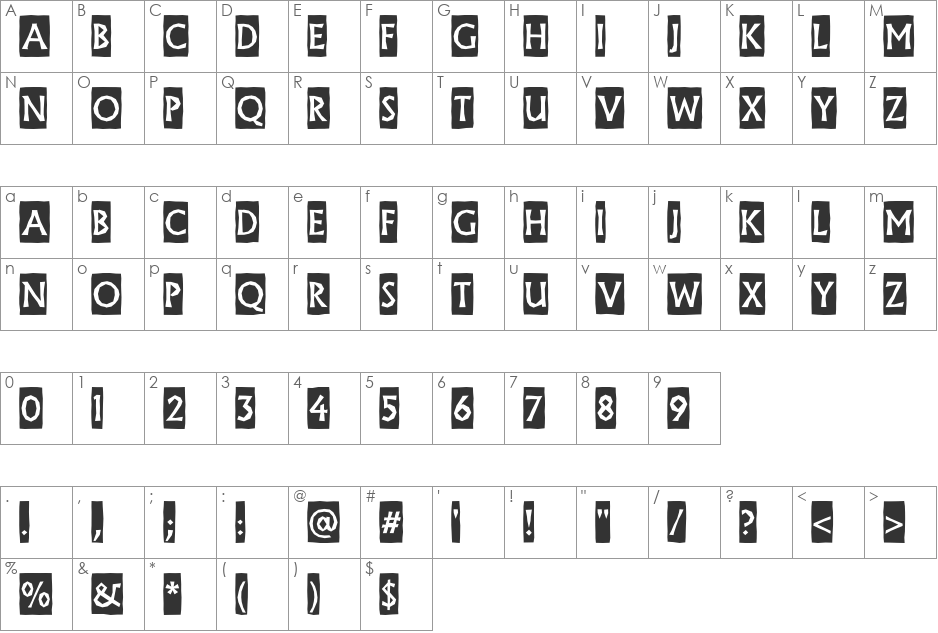a_AlgidusCmBrk font character map preview