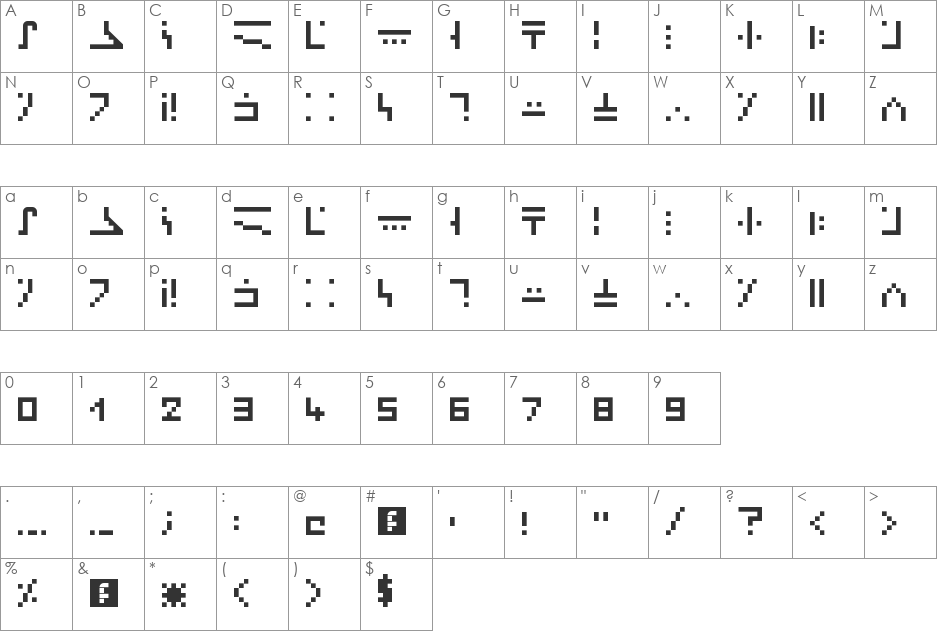 minecraft enchantment font character map preview