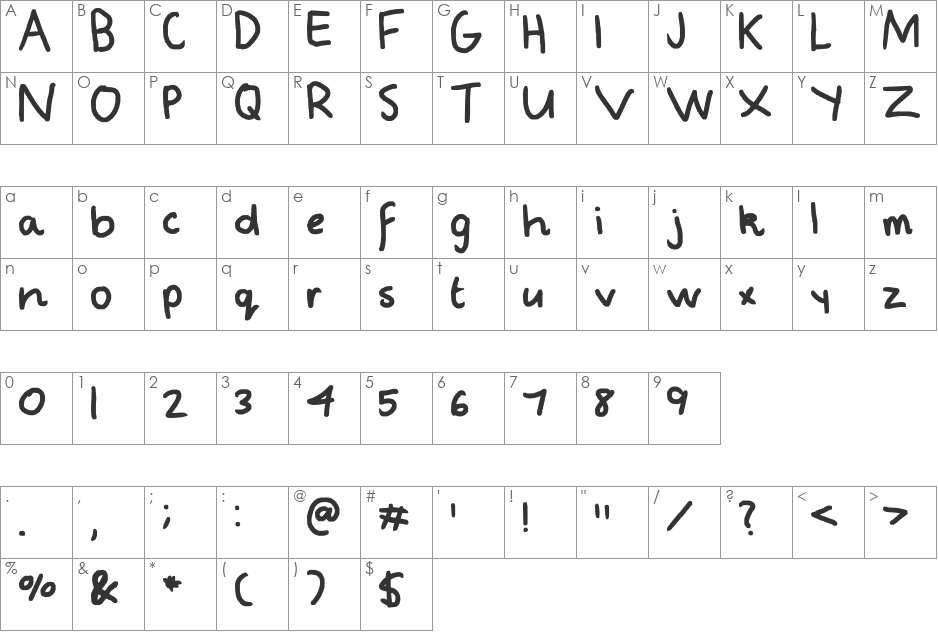 mineee lol font character map preview