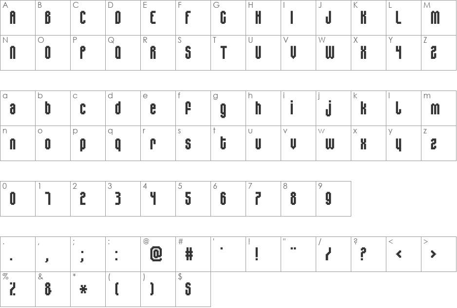 MiniJasc font character map preview
