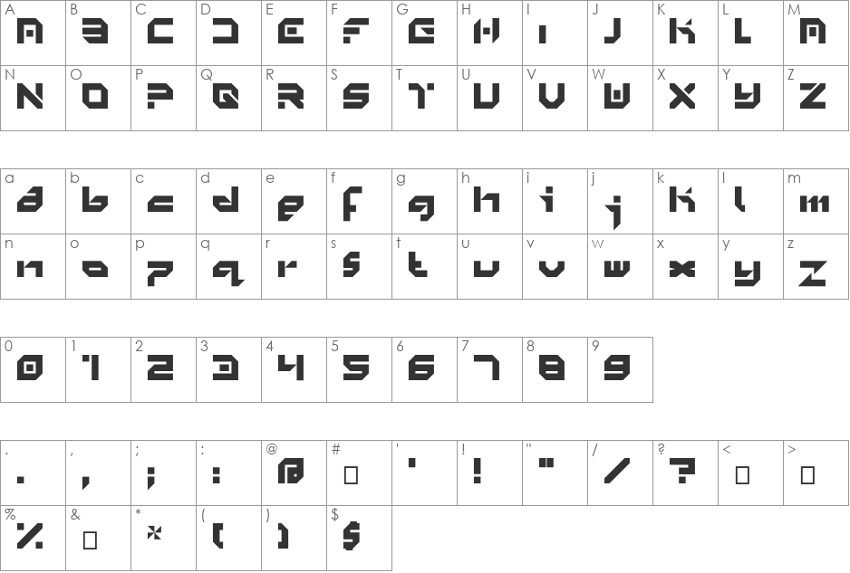 minimal font character map preview