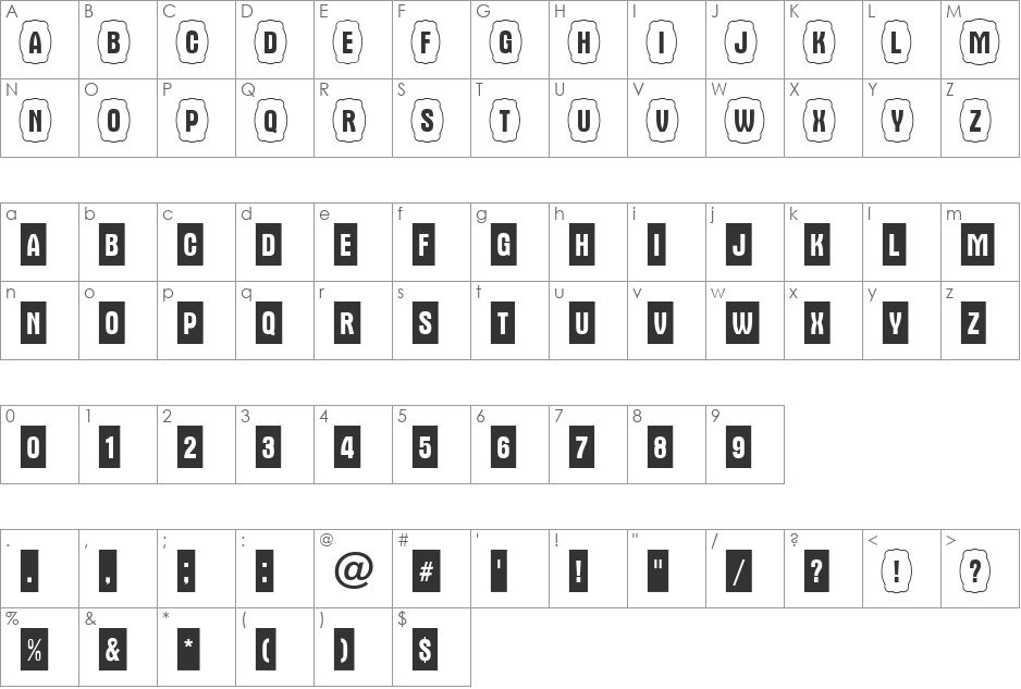 a_AlternaCmDc1Cb font character map preview