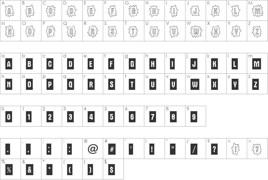 a_AlternaCmDc3Cb font character map preview
