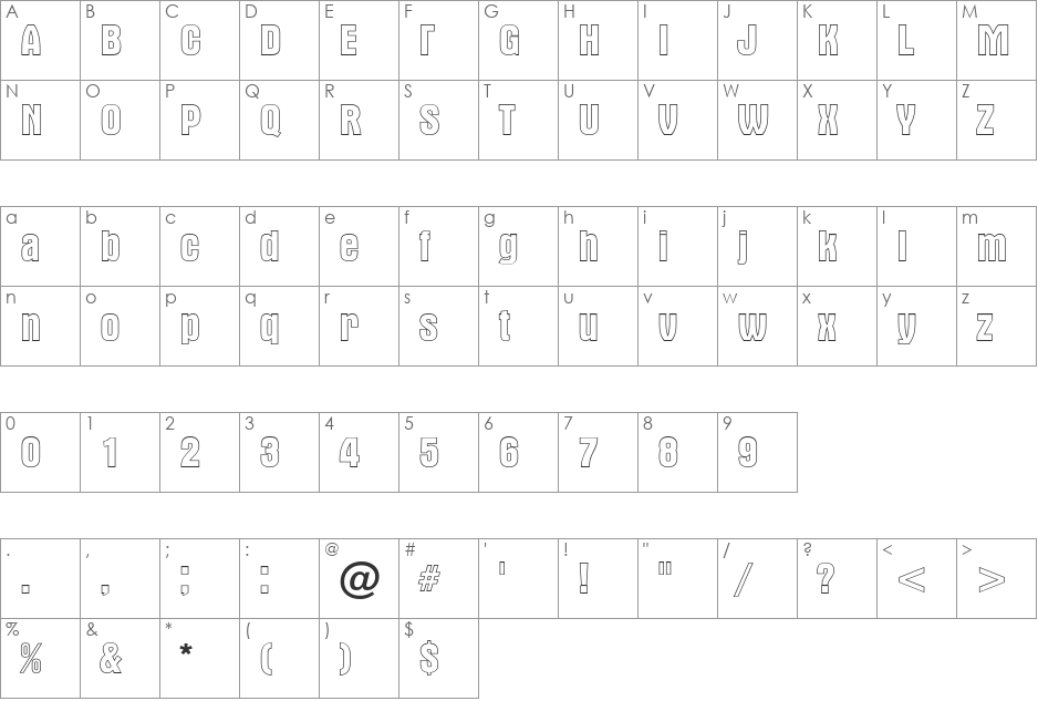 a_AlternaOtl font character map preview