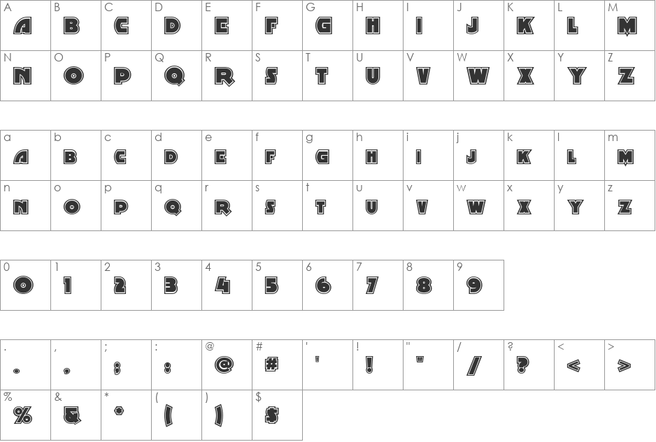 Minstrel Poster Two NF font character map preview