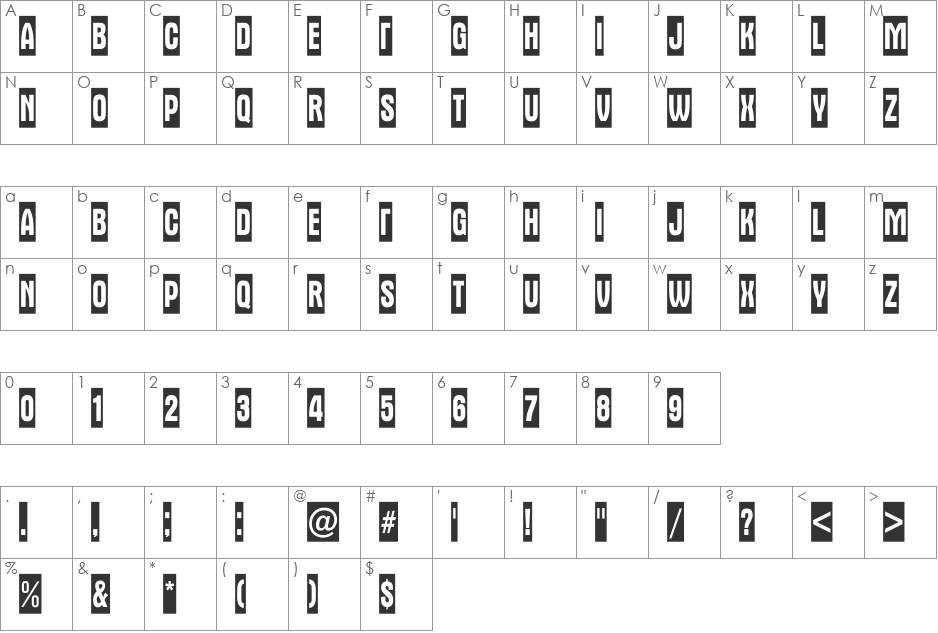 a_AlternaTitulNrCm font character map preview